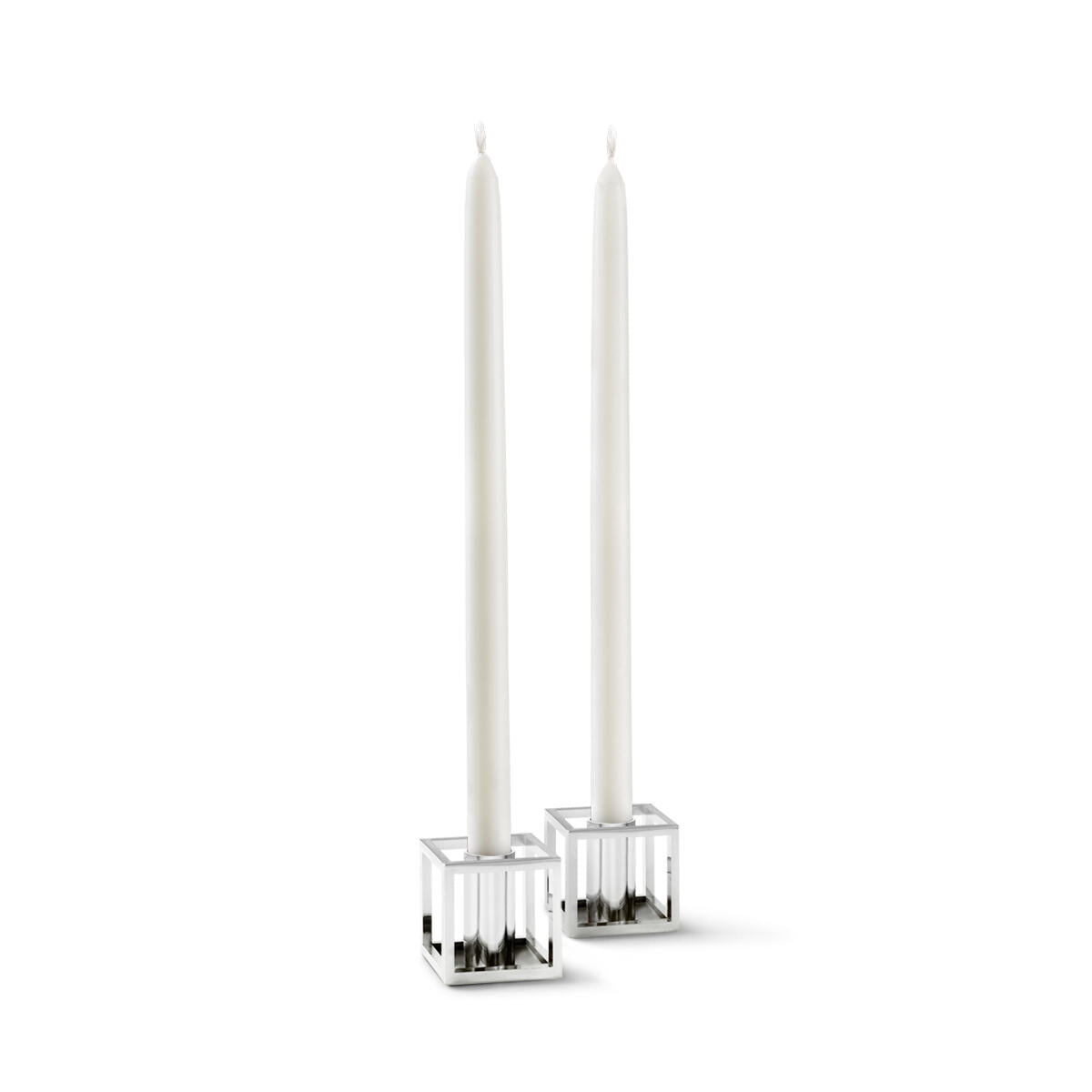 Kubus Micro lysestager, nikkelbelagt - 2 stk